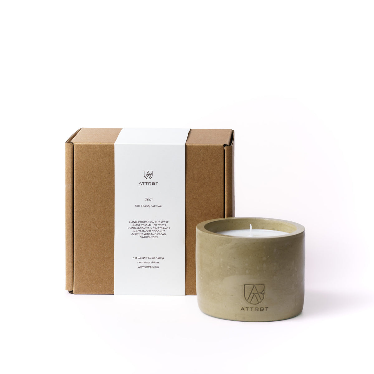 zest. concrete candle