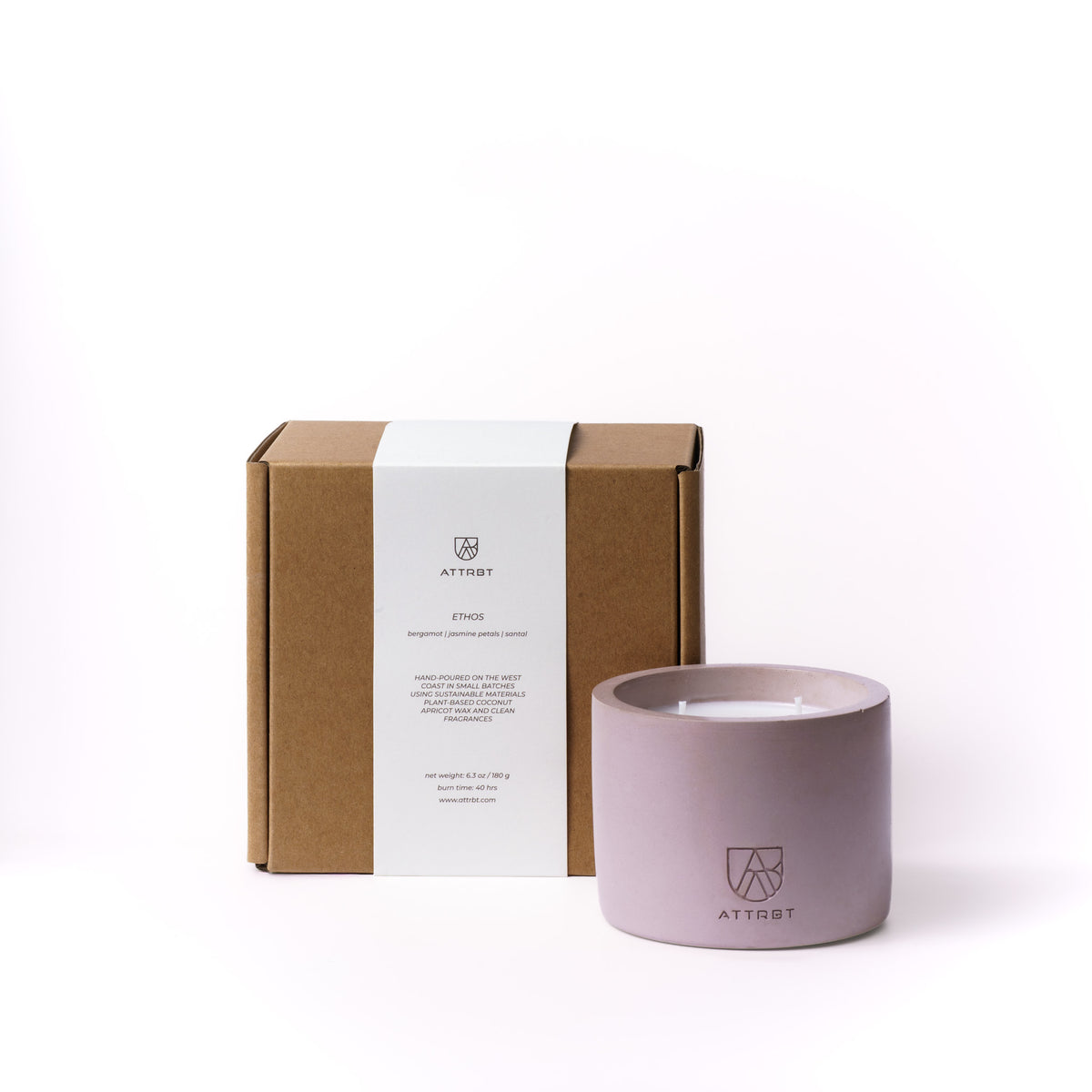 ethos. concrete candle
